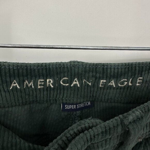 American Eagle Corduroy Mom Straight Pants 2L 2 LONG High Rise Stretch Green - Picture 11 of 11